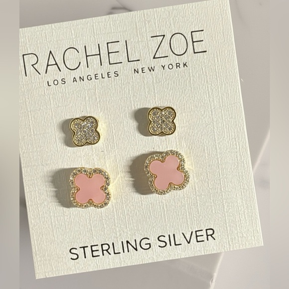 Rachel Zoe Jewelry - Rachel Zoe Clover Soft Baby Earrings Set 925 Sterling Silver